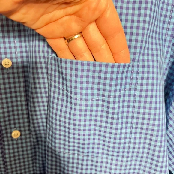 Daniel Cremieux Men’s Large Blue Navy Check Shirt 100% Cotton Button-Down Shirt - Picture 4 of 10